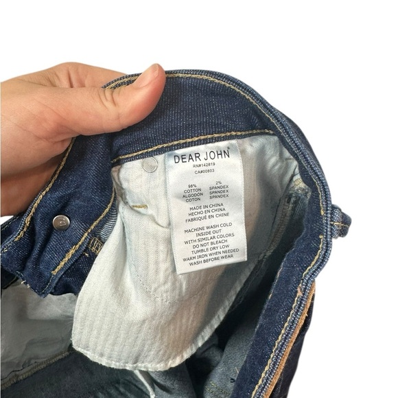 Dear John | High Rise Ankle Flare Distressed Jeans | Dark Wash | Size 29 - Picture 8 of 9